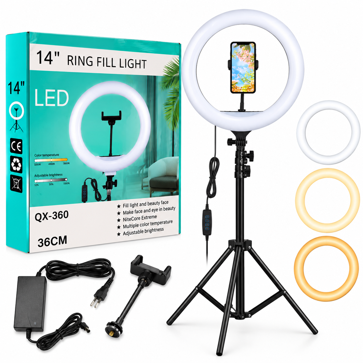 Ring Light With Tripod Stand 14"