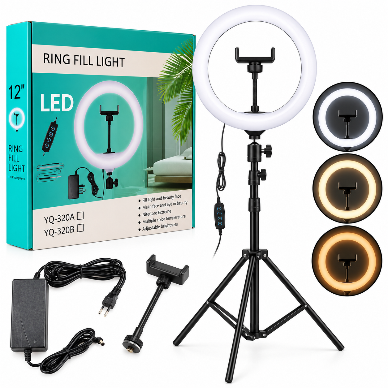 Ring Light With Tripod Stand 12"