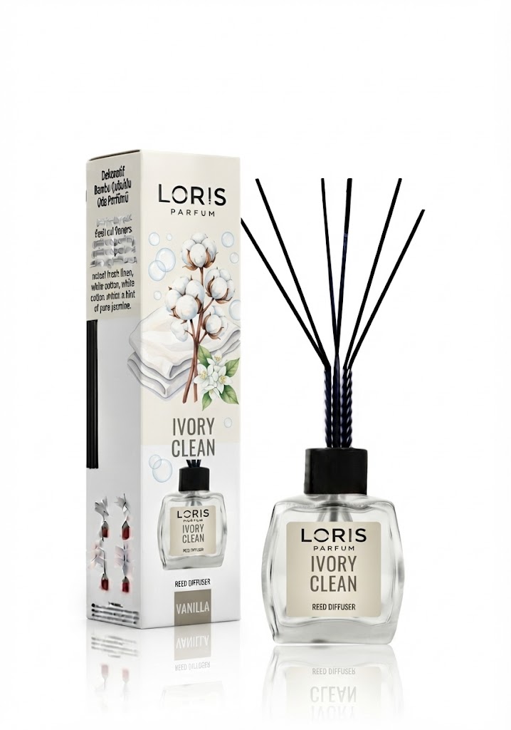 LORIS PARFUM , REED DIFFUSER ( IVORY CLEAN  )