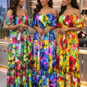 FLORAL OFF-SHOULDER DRESS